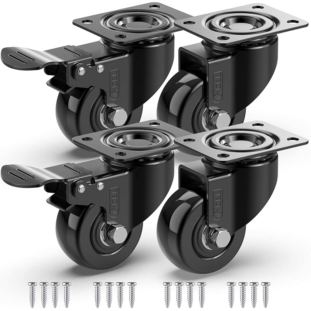 GBL | 50mm Castor Wheels + Screws | 200KG | 4 Heavy Duty Furniture Wheels | Table Planter Castors