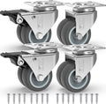 GBL | 50mm Casters with brakes + Screws | 400KG | 4 Heavy Duty Furniture Wheels | Trolley Castor Wheels