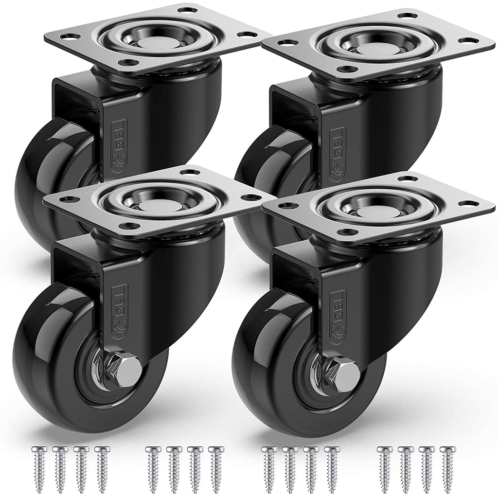 GBL | Castor Wheels 50mm + Screws | 200KG | 4 Heavy Duty Furniture Wheels | Trolley Castors