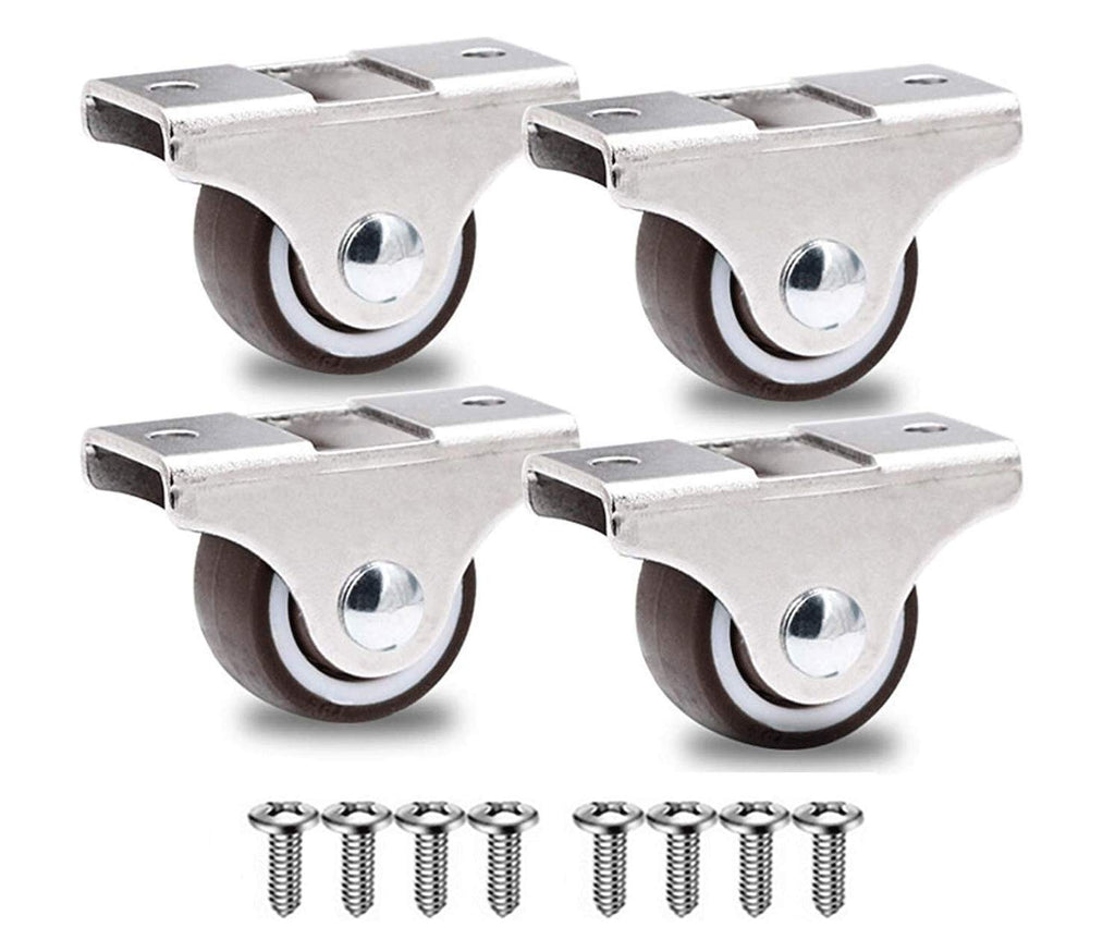 GBL | 25mm Fixed Castor Wheels + Screws | 40KG | 4 Low Profile Furniture Wheels | Trolley Casters