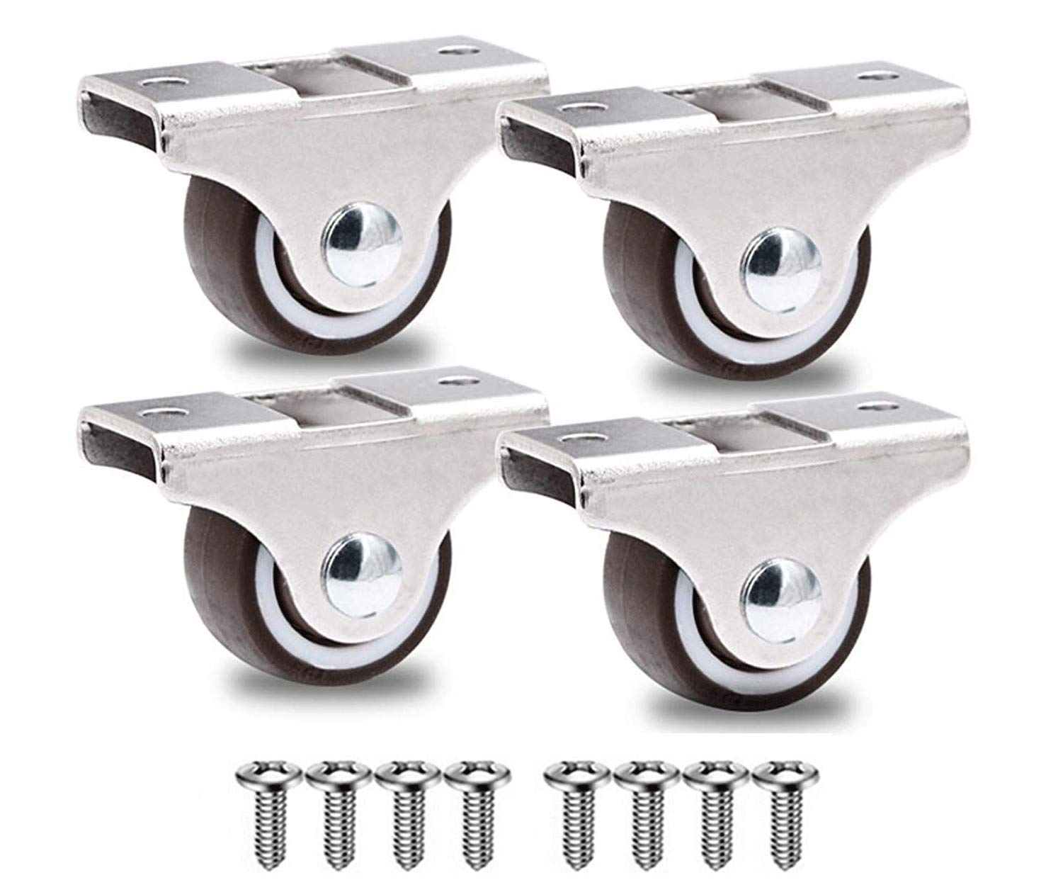 GBL | 25mm Fixed Castor Wheels + Screws | 40KG | 4 Low Profile Furniture Wheels | Trolley Casters