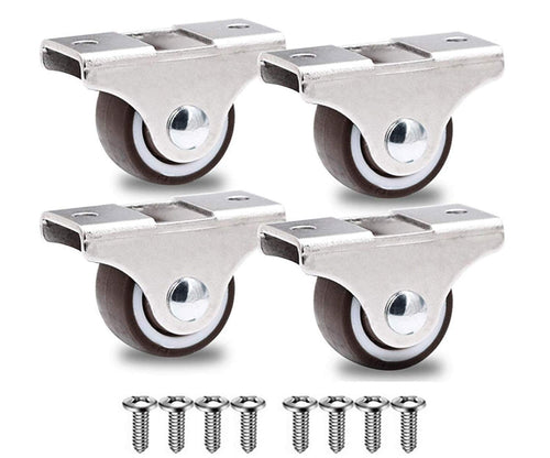 GBL | 25mm Fixed Castor Wheels + Screws | 40KG | 4 Low Profile Furniture Wheels | Trolley Casters