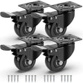 GBL | 50mm Caster Wheels with brakes + Screws | 200KG | 4 Heavy Duty Furniture Wheels | Trolley Castor Wheels