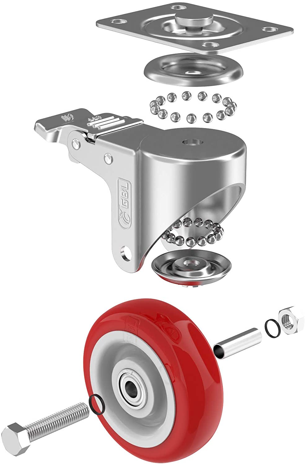 GBL | 125mm Caster Wheels + Screws | 800KG | 4 Heavy Duty Castor Wheels | Workbench Castors