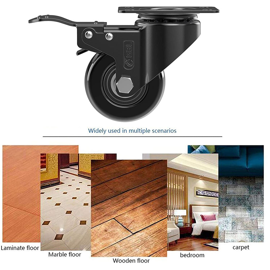 GBL | 50mm Castor Wheels + Screws | 200KG | 4 Heavy Duty Furniture Wheels | Table Planter Castors