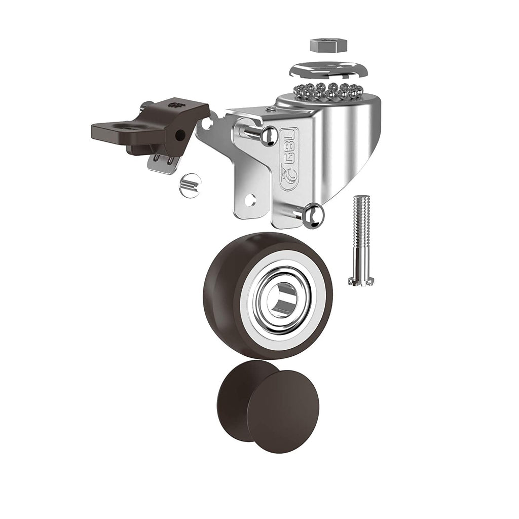 GBL | 50mm Stem Threaded Castor Wheels with brakes M10x15mm | 200KG | 4 Heavy Duty Furniture Wheels | Trolley Casters