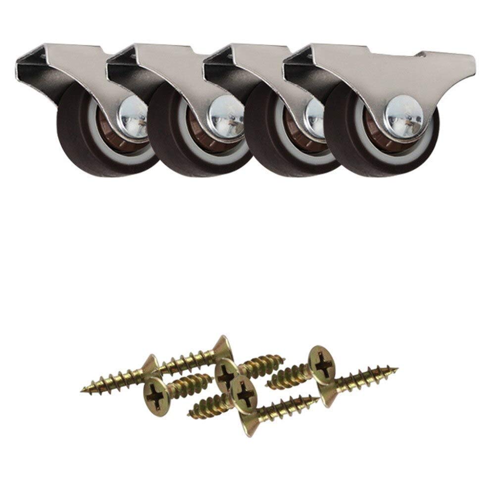 GBL | 25mm Fixed Castor Wheels + Screws | 40KG | 4 Low Profile Furniture Wheels | Trolley Casters